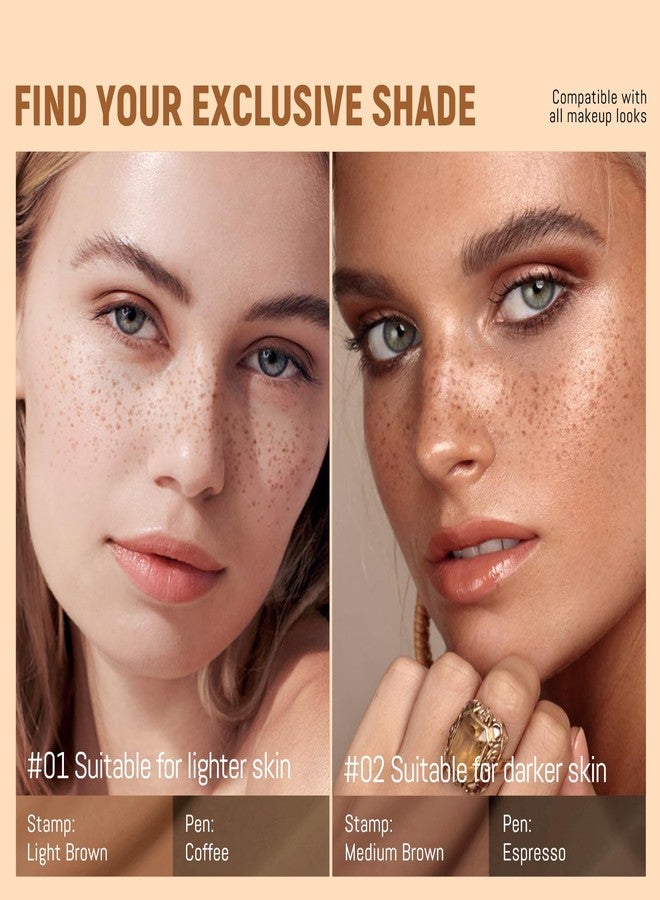 Noerrors Freckle Pen Stamp 2 in 1 for Natural Lifelike Faux Freckle, Dual Ended Freckles Stamp & Precise Pen, Waterproof Fake Freckles Stain Marker for Sunkiss Makeup #01 Light - Image 4